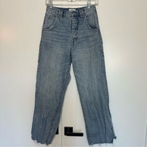 Pistola High Rise Straight Leg Jeans 25 0 button fly 100% cotton blue designer